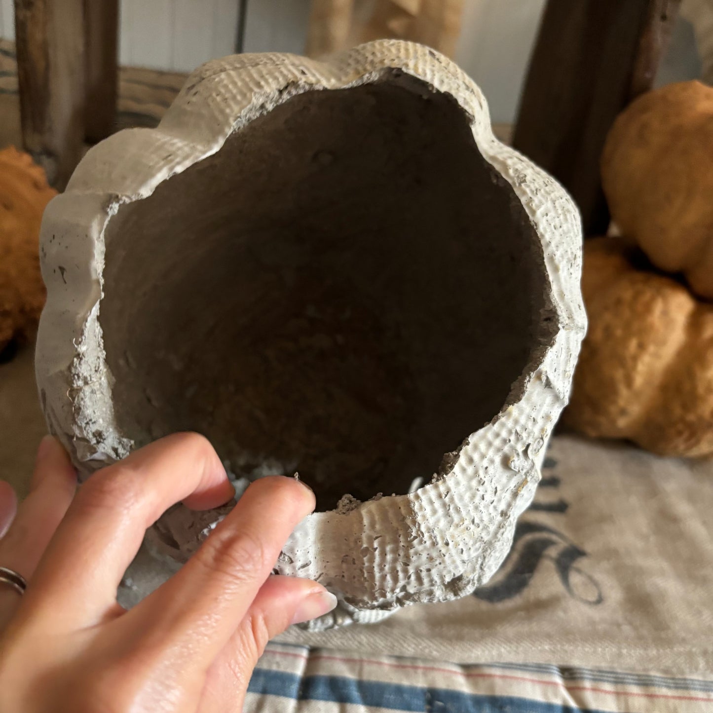 Handmade Concrete skeleton head (hat sold separately)