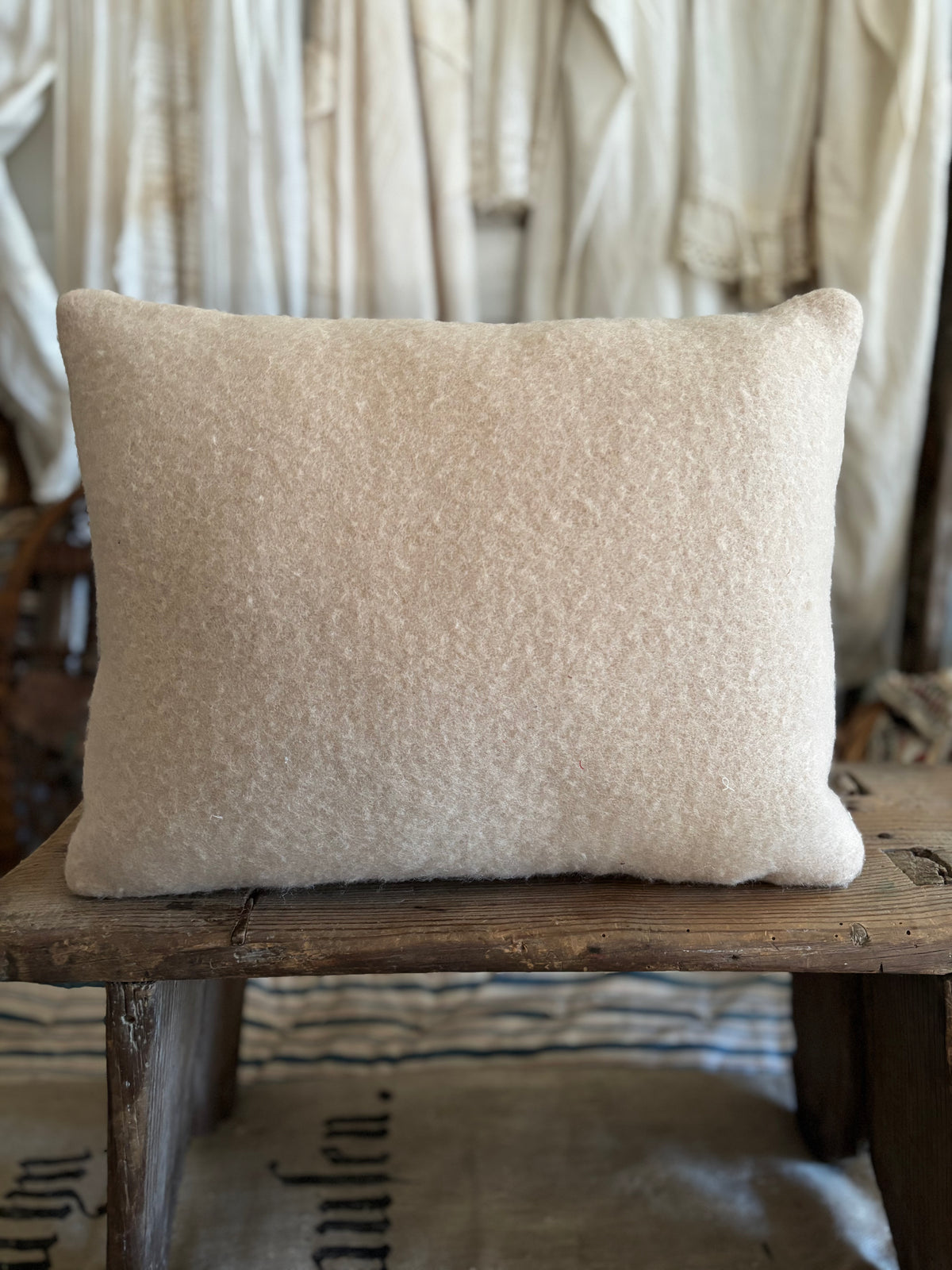 Antique quilt vintage Santa fabric pillow