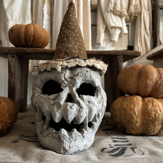Handmade Concrete skeleton head (hat sold separately)