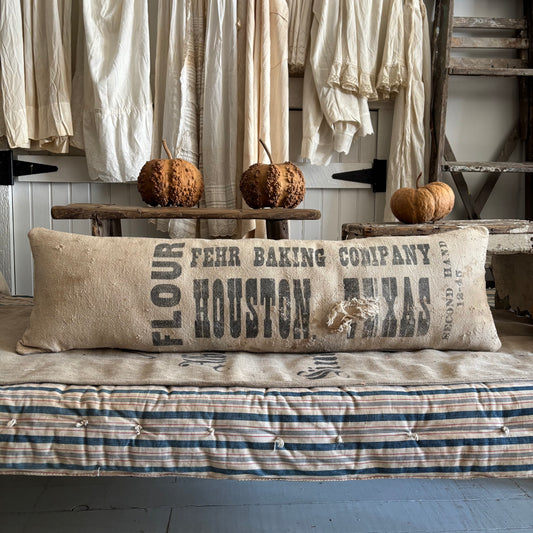 Antique long grain sack pillow