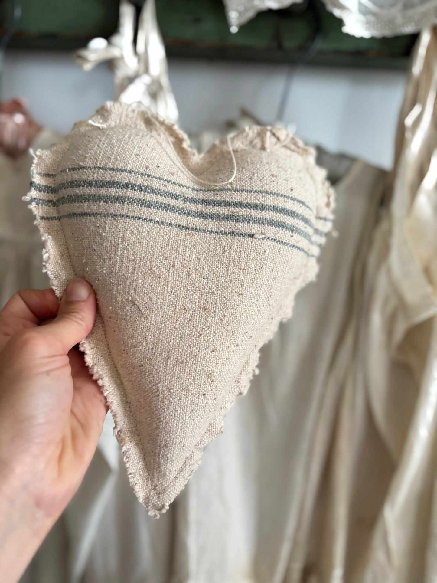 Antique quilt hanging heart