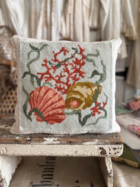 Vintage needlepoint pillow
