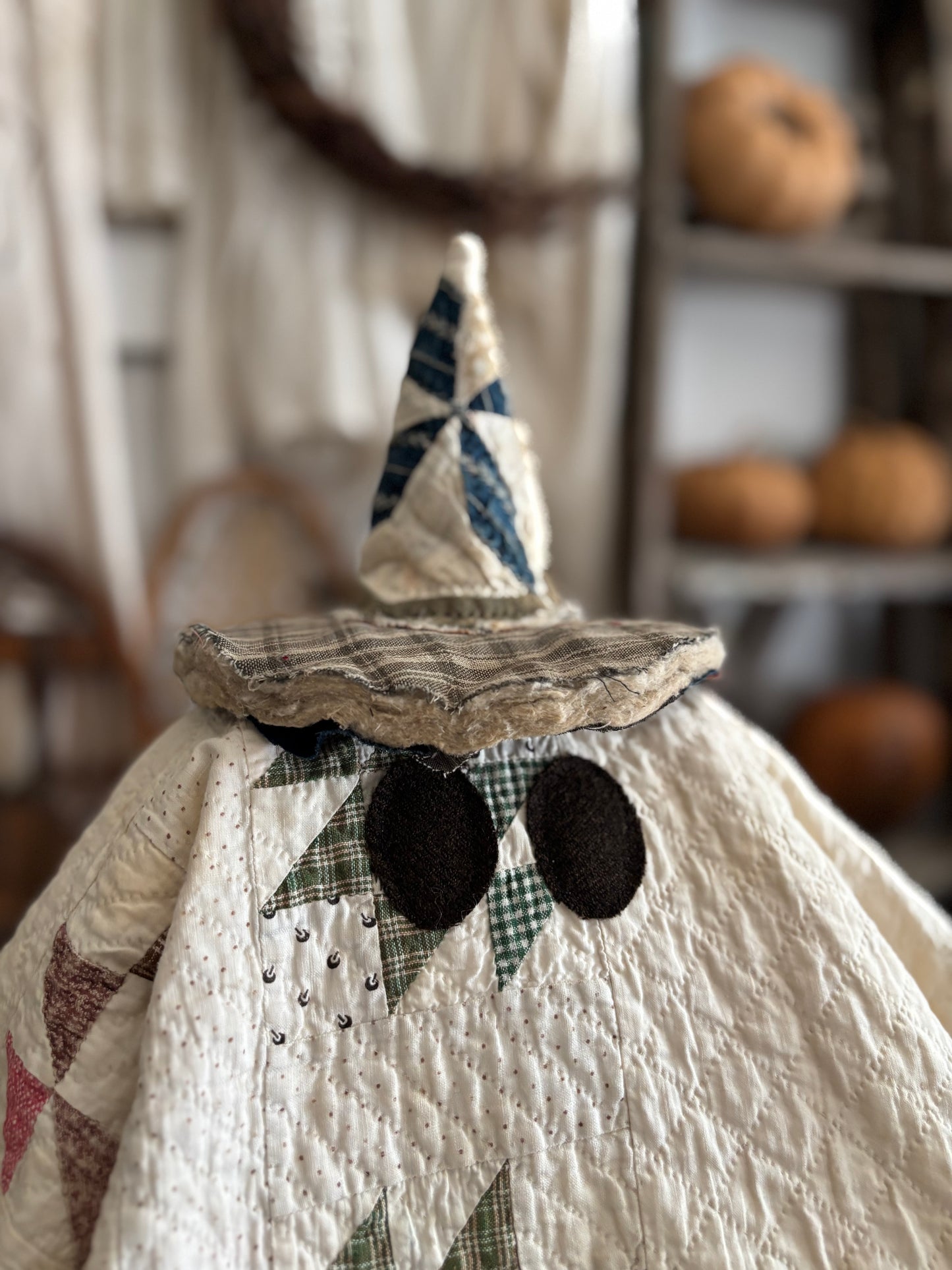 Antique quilt ghost WITH hat