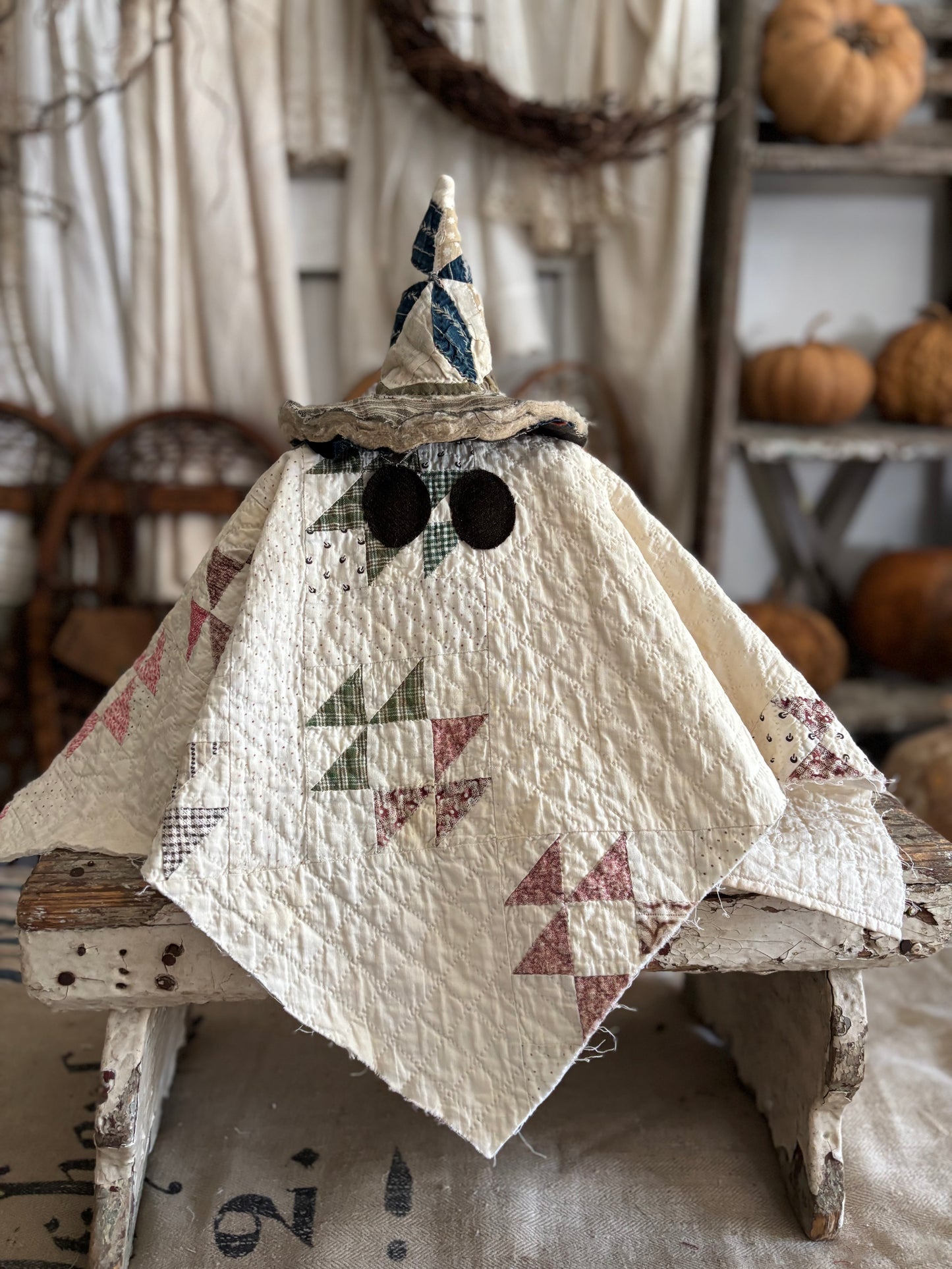 Antique quilt ghost WITH hat
