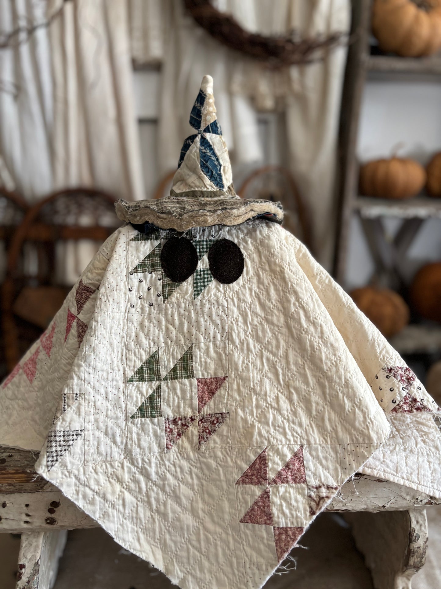 Antique quilt ghost WITH hat